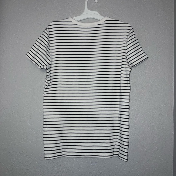 Uniqlo Women Cotton Black White Stripe Top - Picture 3 of 6